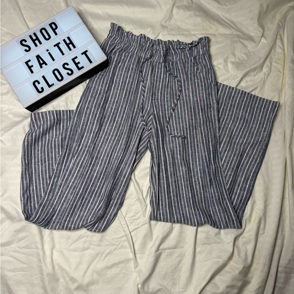 Striped Wide-Leg Pants